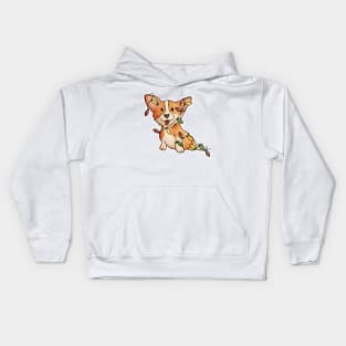 Corgi Tangled Up for Christmas Kids Hoodie